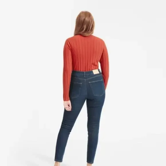 Everlane The Authentic Stretch High Rise Ankle Skinny Blue Denim Jean Size 24 - Picture 7 of 15